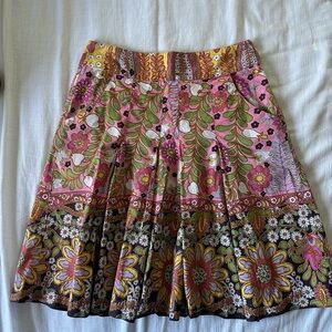 CAbi Multicolor Floral A-Line Skirt